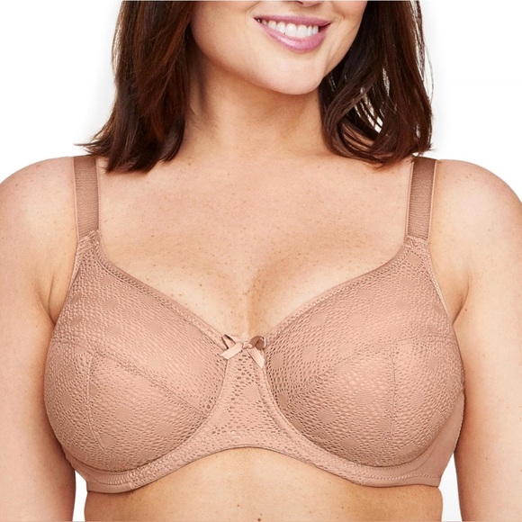 NWOT Glamorise Women's Plus Size Lace Comfort Wonderwire Bra Underwire 46G - Picture 2 of 8